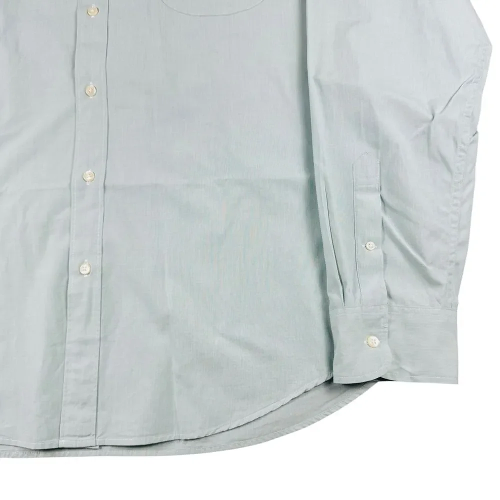 J Crew Shirt Men's XL Organic Cotton Classic Fit Mint‎ Green Button Down Stretch